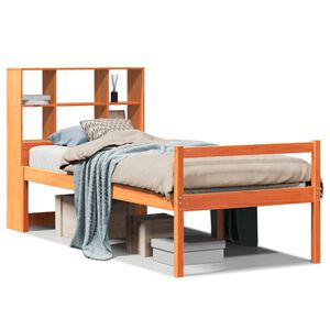 vidaXL Letto Libreria senza Materasso Marrone Cera 75x190 cm Legno
