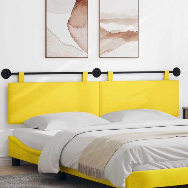 vidaXL Testata appesa Giallo Chiaro 210 x 55 x 5 cm Tessuto in Cords