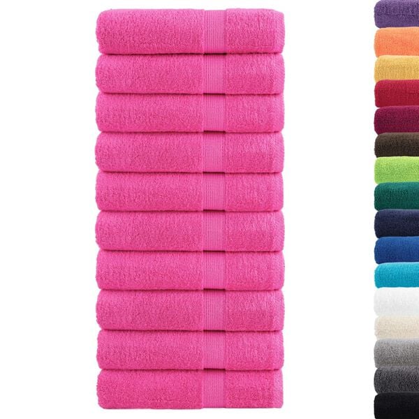 vidaXL Asciugamani da bagno Premium SOLUND 10 pz Rosa 100x150 cm 600 g/m²
