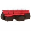 vidaXL Set Divani da Giardino 7 pz con Cuscini Marrone in Polyrattan