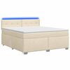 vidaXL Letto con Box Spring, Materasso e LED Crema 140 x 190 cm
