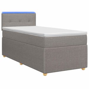 vidaXL Letto box spring con materasso Tortora 80 x 200 cm Tessuto