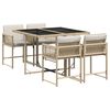 vidaXL Set da Pranzo da Giardino 5 pz con Cuscini Beige in Polyrattan