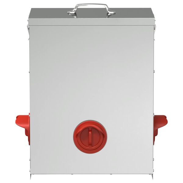 vidaXL Feeder per pollo Argento 32,5 x 20,5 x 43 cm Acciaio zincato