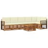 vidaXL Set divano sezionale con cuscino 7 pcs Naturale e Crema