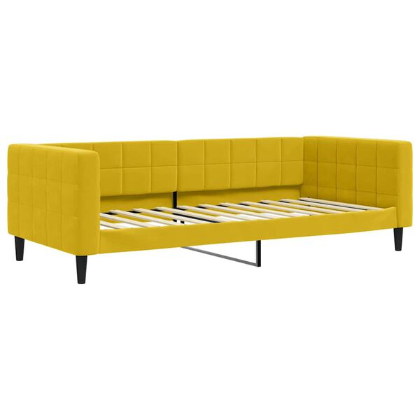 vidaXL Divano Letto con Materasso Giallo 90x200 cm in Velluto