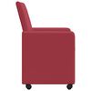 vidaXL Sedie da Pranzo con Ruote 2 pcs Rosso vino 57 x 66 x 94 cm