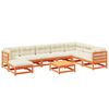 vidaXL Set Divani Giardino 9 pz con Cuscini Marrone Cera Massello Pino