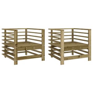 vidaXL Sedie da Giardino 2 pz in Legno di Pino Impregnato