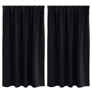 vidaXL Tende Blackout con Anelli 2 pcs Nero 140 x 140 cm Poliestere