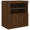 vidaXL Credenza con Luci LED Rovere Marrone 202x37x67 cm