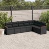 vidaXL Set Divani da Giardino con Cuscini 7pz Nero Polyrattan