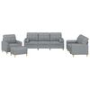 vidaXL Set Divani 4 pz con Cuscini Grigio Chiaro in Tessuto