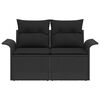 vidaXL Divano da giardino con cuscino Nero 141 x 62 x 69cm polyrattan