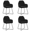 vidaXL Sedie da pranzo 4 pcs Velluto (V) Nero 55 x 50 x 84 cm