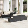 vidaXL Set di divani con cuscino 7 pcs Nero e Crema polyrattan