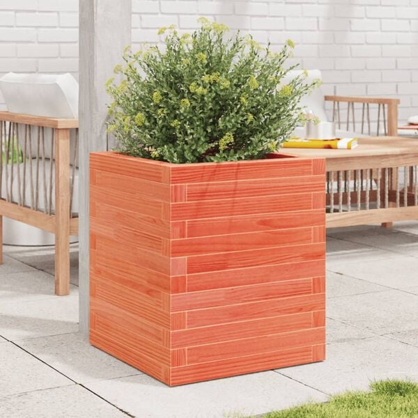 vidaXL Fioriera Giardino Marrone Cera 40x40x46 cm Legno Massello Pino