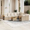 vidaXL Set Divano da Giardino 10 pz con Cuscini Beige in Polyrattan