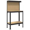vidaXL Banco da lavoro con lo scaffale Nero 81 x 41 x 145 cm