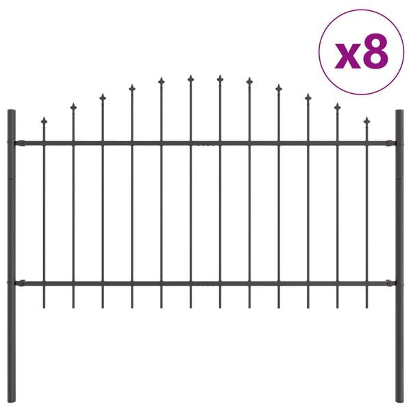 vidaXL Recinzione per Giardino 8 pcs Grigio 170 x 140 cm