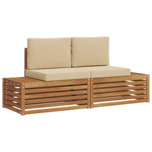 vidaXL Set di divani da esterno 2 pz 2-Posti Naturale e Beige
