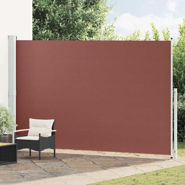 vidaXL Tenda Laterale Retrattile per Patio 220x500 cm Marrone