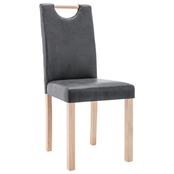 vidaXL Sedie da Pranzo 4 pz Grigie in Similpelle Scamosciata