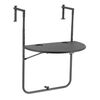 Livin'outdoor Tavolo Pieghevole da Balcone Semicircolare Grigio