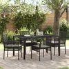 vidaXL Set da Pranzo per Giardino 5 pcs Nero polyrattan