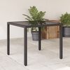 vidaXL Tavolo da Giardino Piano in Vetro Nero 90x90x75 cm Polyrattan