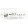 vidaXL Giroletto Testiera Bianco Super King Size in Legno Massello