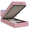 vidaXL Letto Ottomano con Materasso e LED Rosa 100 x 200 cm Velluto