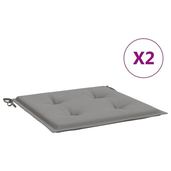 vidaXL Cuscini per Sedia 2 pz Grigi 50x50x4 cm in Tessuto Oxford