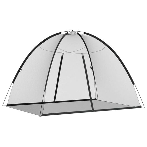 vidaXL Zanzariera Mongolia con Porte 220 Rete Nera 200x150x140 cm