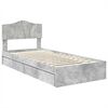 vidaXL Letto con Contenitore con testiera Grigio cemento 70 x 190 cm