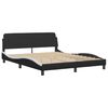 vidaXL Letto Viana con Materasso Nero e Bianco 160x200cm Similpelle