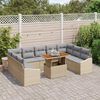 vidaXL Set Divano da Giardino 10 pcs Beige Poly Rattan
