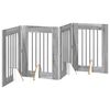vidaXL Cancello per cani pieghevole con supporti 4 pcs Grigio Sonoma