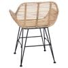 vidaXL Sedia da pranzo 2 pcs Naturale 55 x 50 x 74 cm Rattan e Ferro