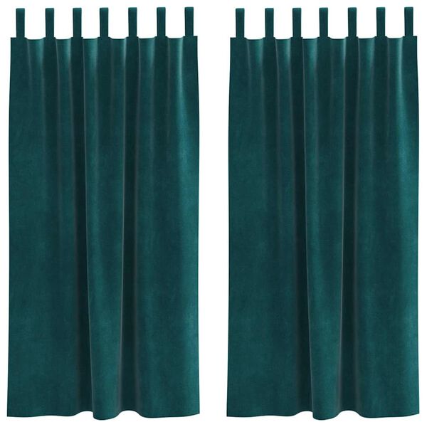 vidaXL Tende oscuranti 2 pcs Verde Scuro 140 x 175 cm Velluto