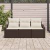 vidaXL Set Divano da Giardino 3 pcs Marrone e bianco polyrattan