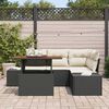 vidaXL Set Divano da Giardino con archiviazione 5 pcs Nero Poly Rattan