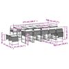 vidaXL Set da Pranzo da Giardino 15 pz con Cuscini Grigio Polyrattan