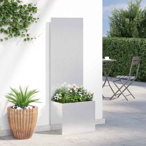 vidaXL Schermo per privacy in giardino Traforo Argento 50 x 140 cm
