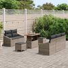 vidaXL Set Divano da Giardino con cuscino 8 pcs Grigio Poly Rattan