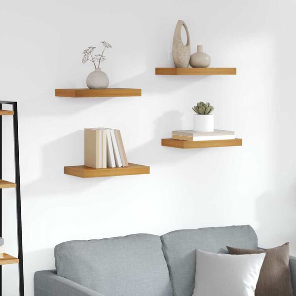 vidaXL Scaffale da parete 4 pcs Marrone 40 x 23,5 x 4 cm