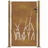 vidaXL Cancello da giardino 100x125 cm in acciaio Corten con design erba