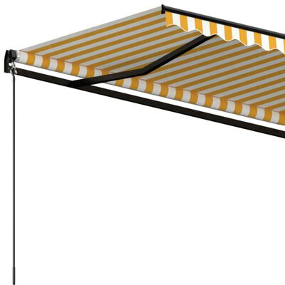 vidaXL Tenda da Sole Retrattile Manuale 500x300cm Giallo e Bianco