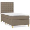 vidaXL Giroletto a Molle con Materasso Tortora 100x200 cm in Tessuto