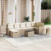 vidaXL Set Divano da Giardino 8 pz con Cuscini Beige in Polyrattan